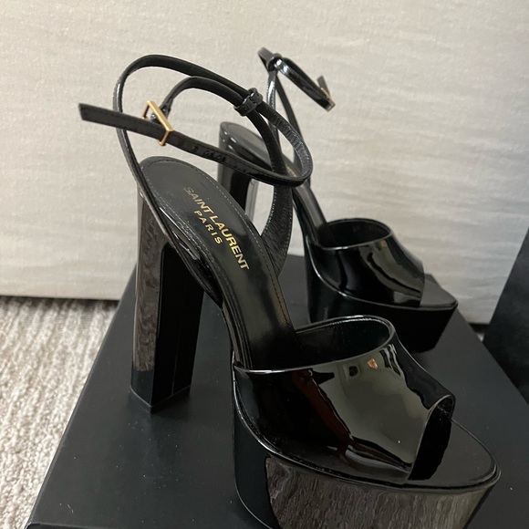 Saint Laurent black patent platform size 7. Worn once for an hour. - Picture 4 of 8